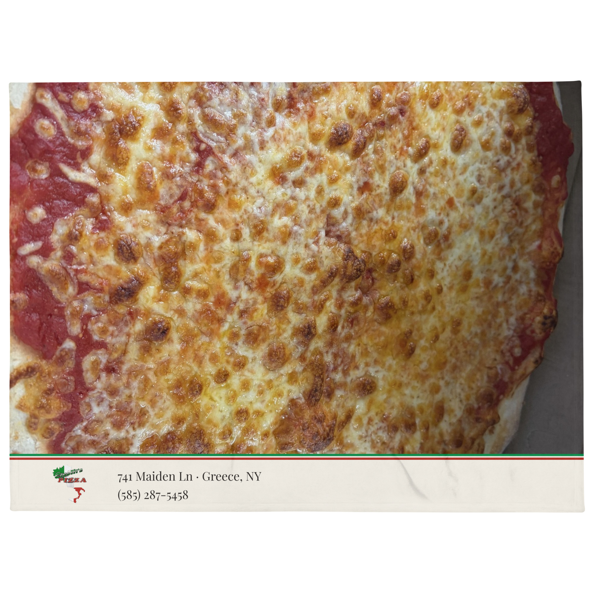 Cheese Pizza Throw Blanket product photo — Full design