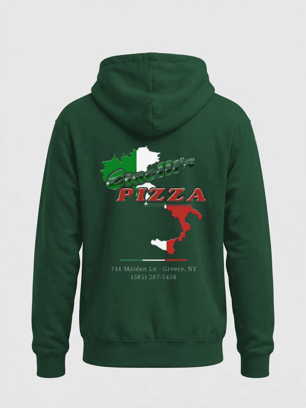 Logo Hoodie product photo — Forest Green — back