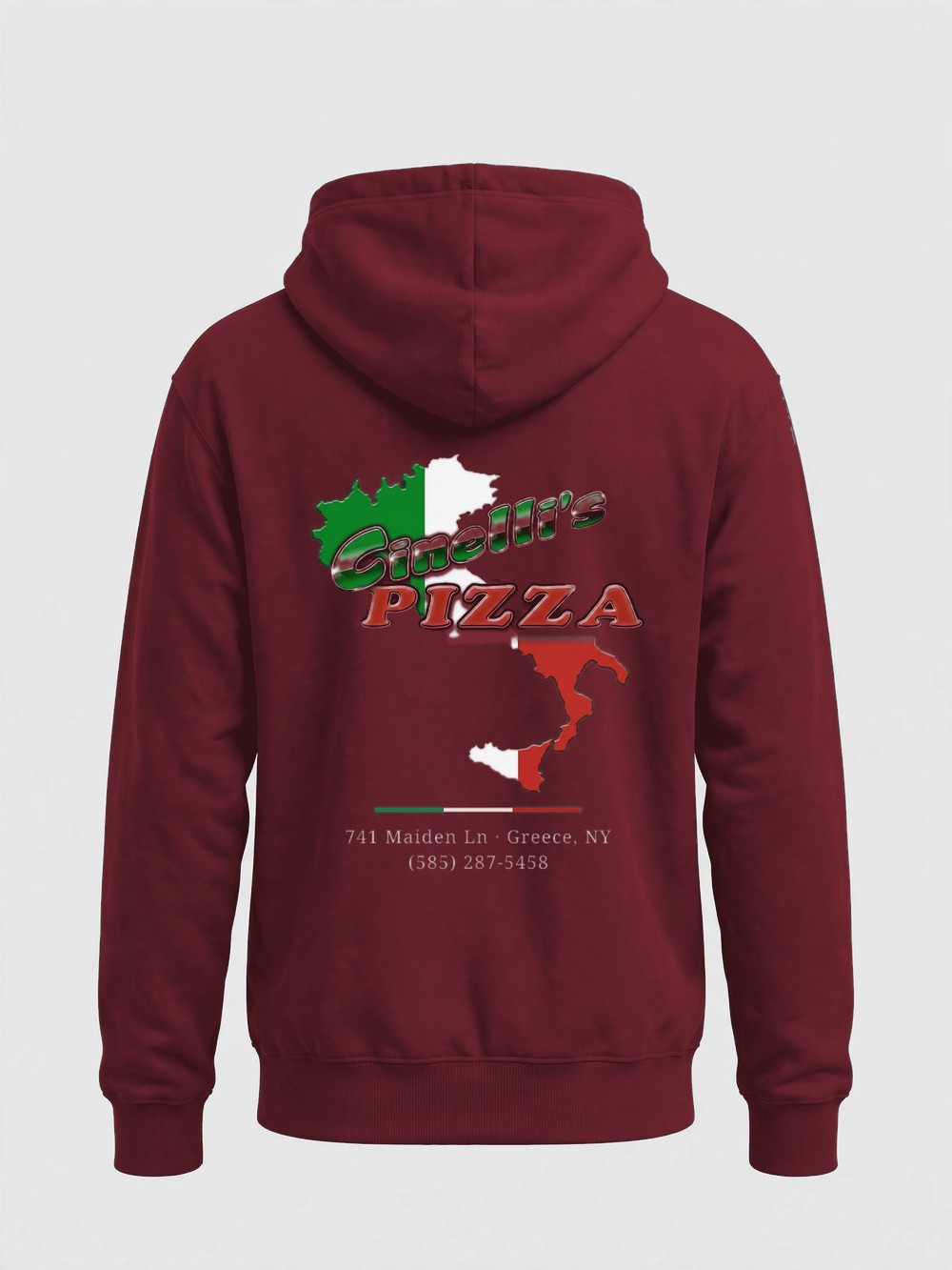 Logo Hoodie product photo — Maroon — back