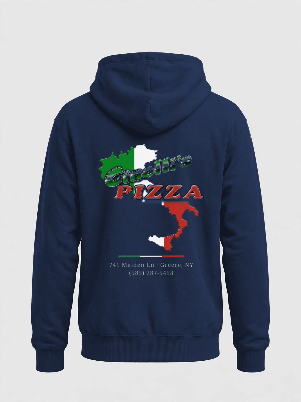 Logo Hoodie product photo — Navy — back