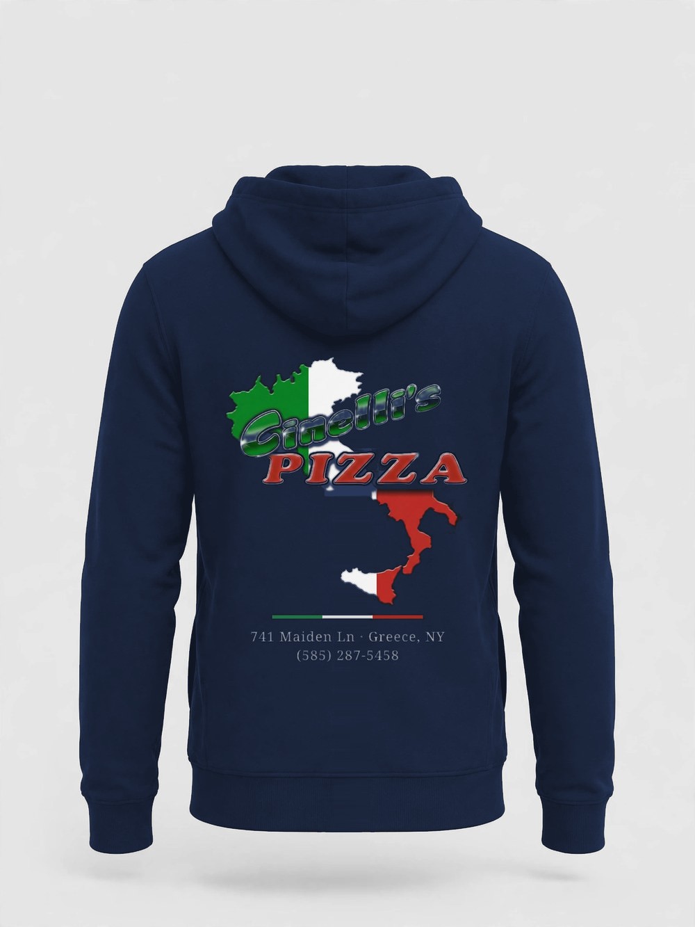 Zip-Up Hoodie product photo — Navy — back