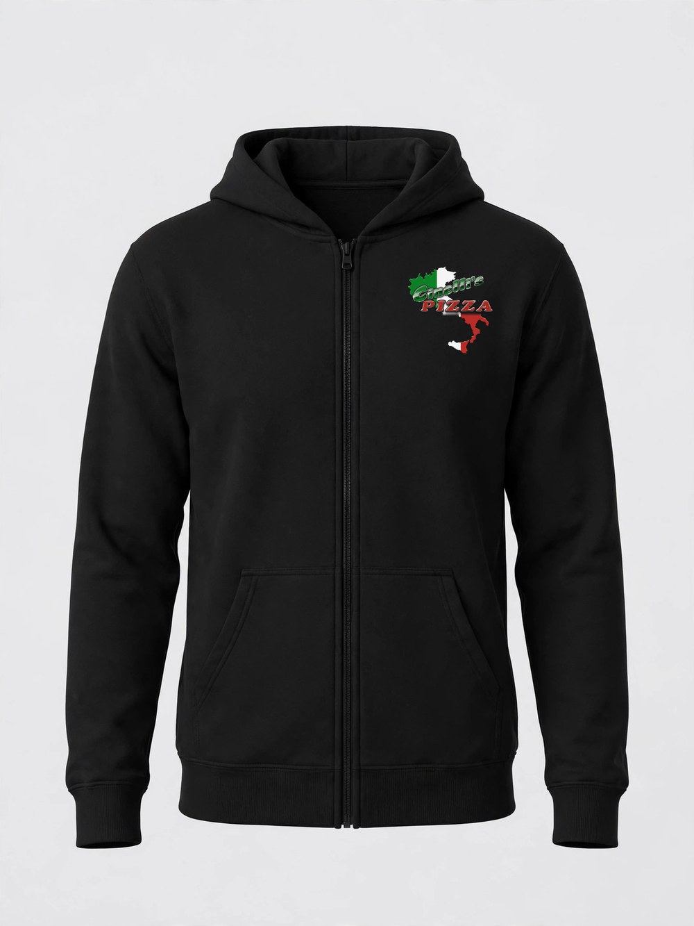 Zip-Up Hoodie product photo — Black — front